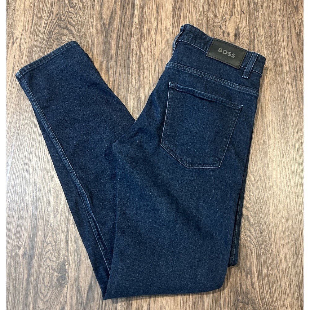 Hugo Boss Delaware Slim Fit Jeans W30XL32Blue Cashmere Touch Stretch Denim Mens